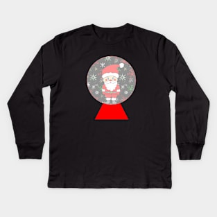 SANTA Snowglobe Kids Long Sleeve T-Shirt